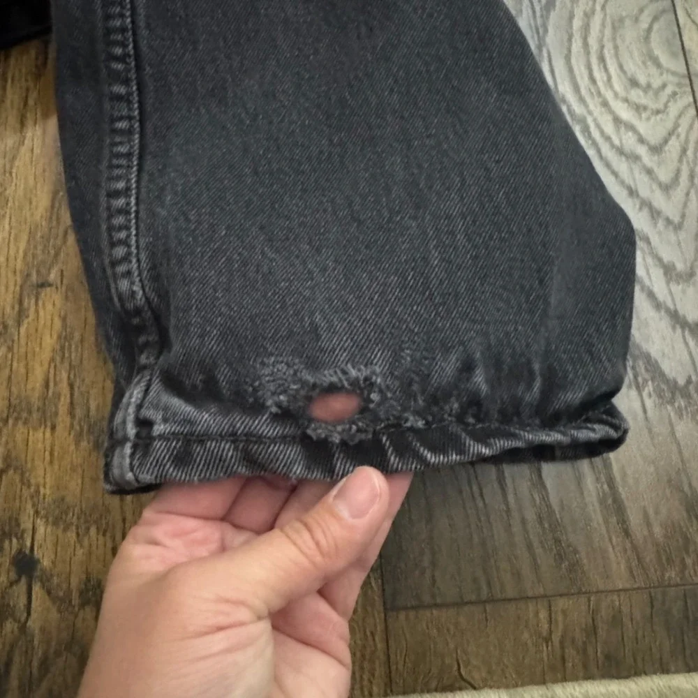 Levis 550 Relaxed Fit Men Black Jeans 34x30 Faded Denim Cotton Streetwear Grunge